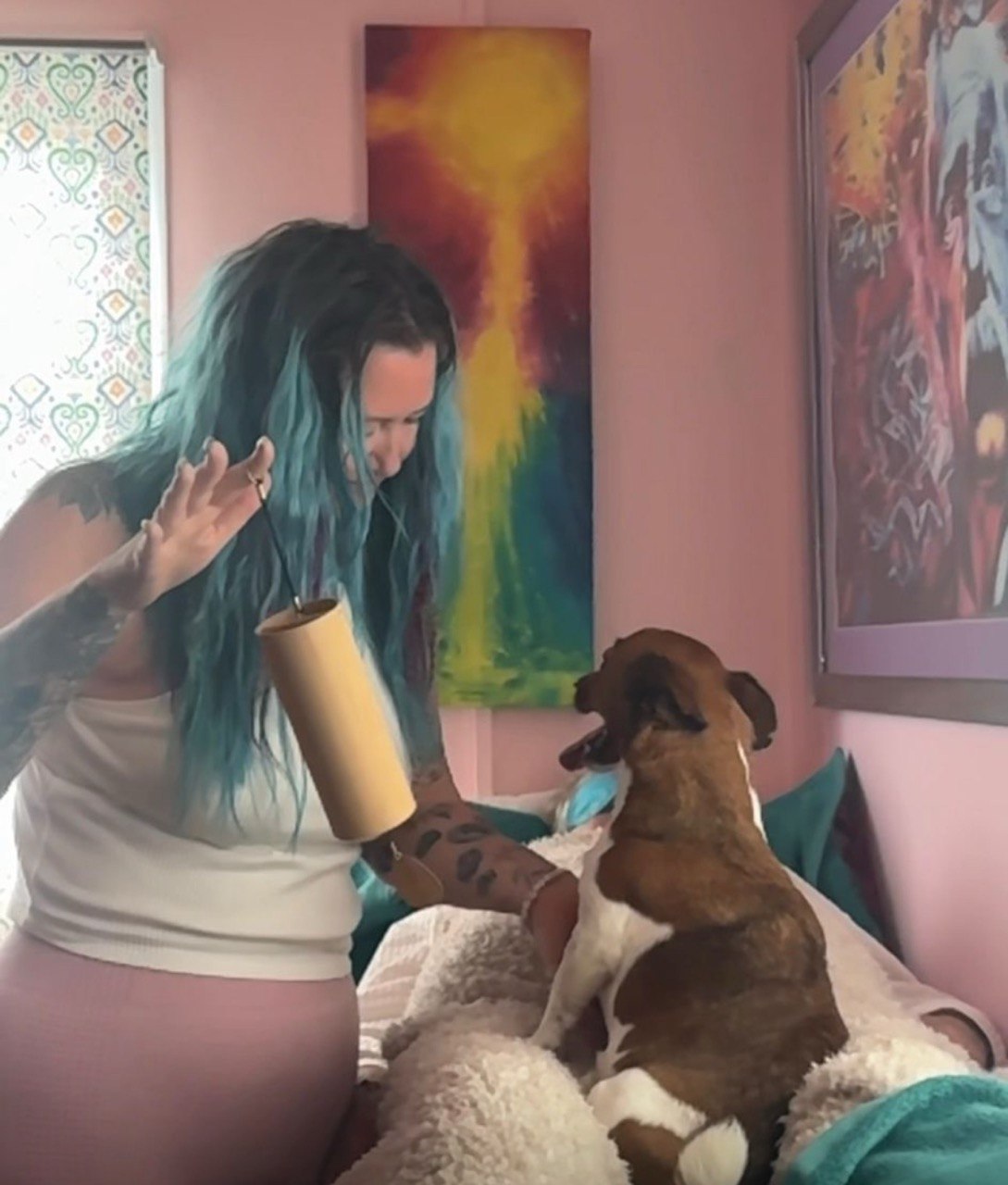 Viviana with Toby, the Jack Russell Terrier